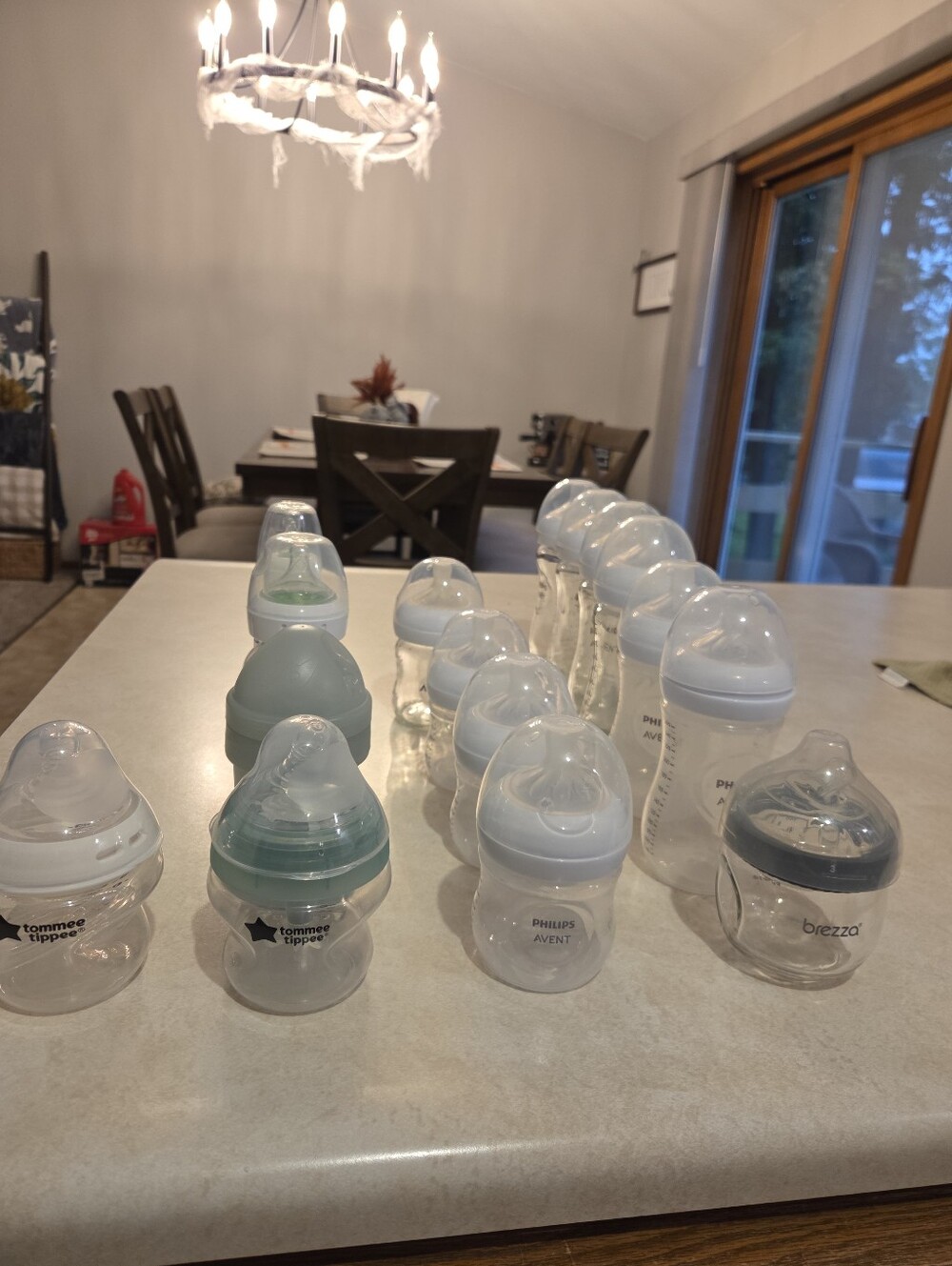 Assorted Baby Feeding Bottle Set in Clear and Soft Mint - Multiple Brands